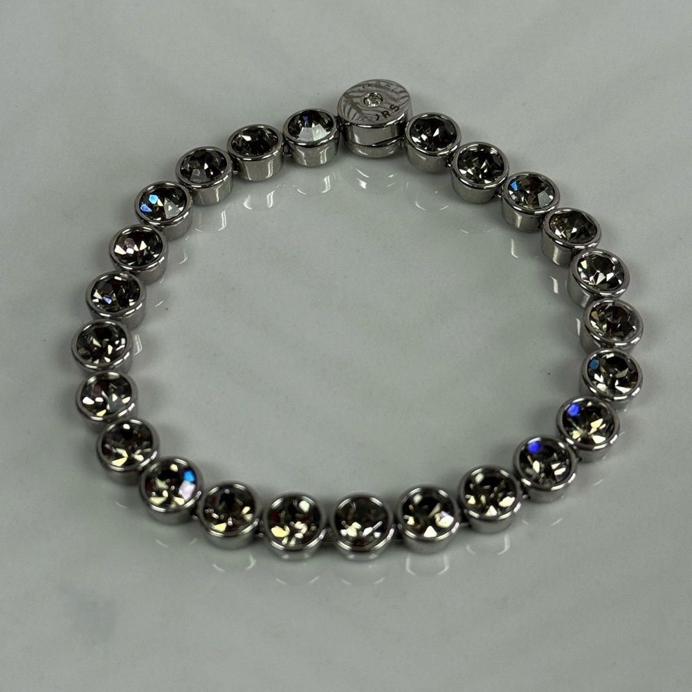 Michael Kors Silvertone Smokey Crystal Tennis Bracelet Park Ave Glam Collection